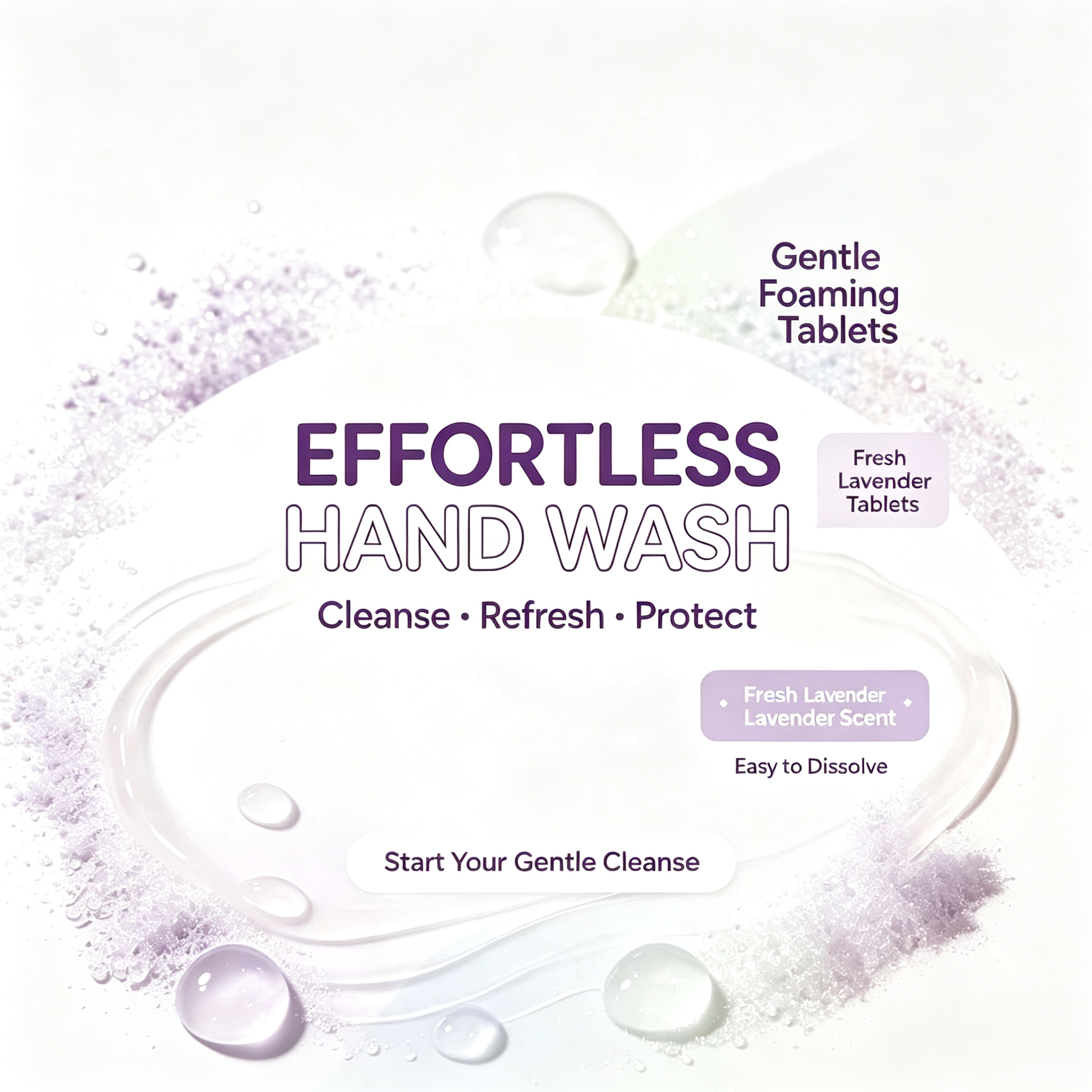Hand Wash Effervescent Tablets Lavender 4g,gzxidi,Hand Wash Effervescent Tablets 4g