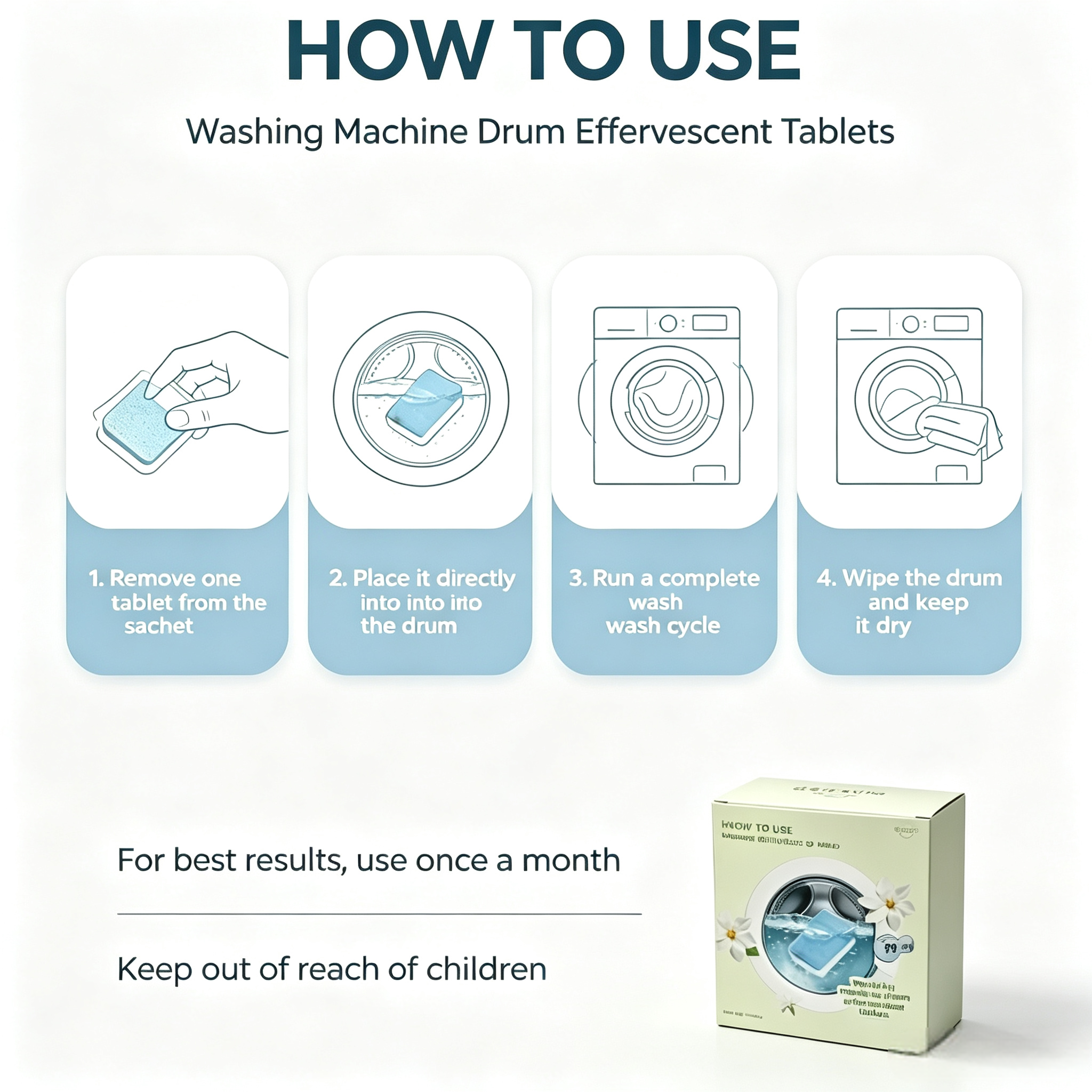 Washing Machine Drum  Tablets 12 Pieces,gzxidi,Washing Machine Drum  Tablets 12 Pieces