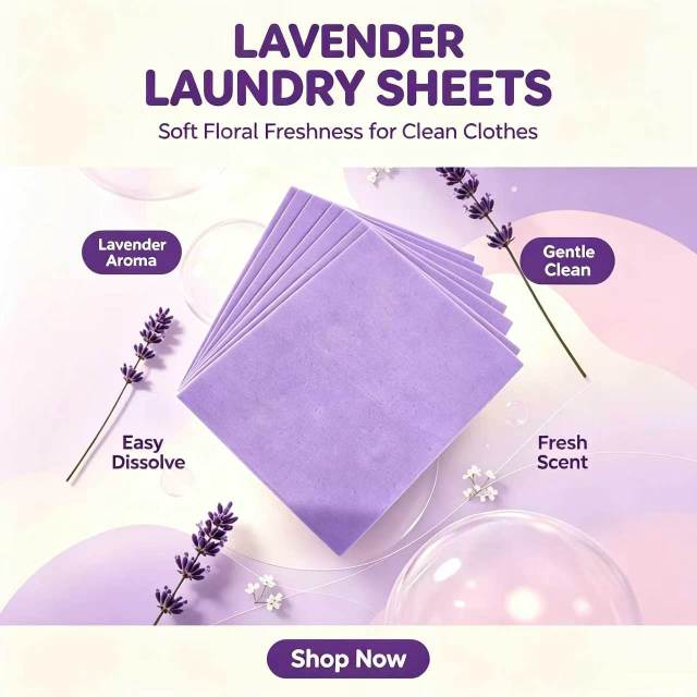Laundry Detergent Sheets Lavender 3g,gzxidi,Laundry Detergent Sheets Lavender 3g
