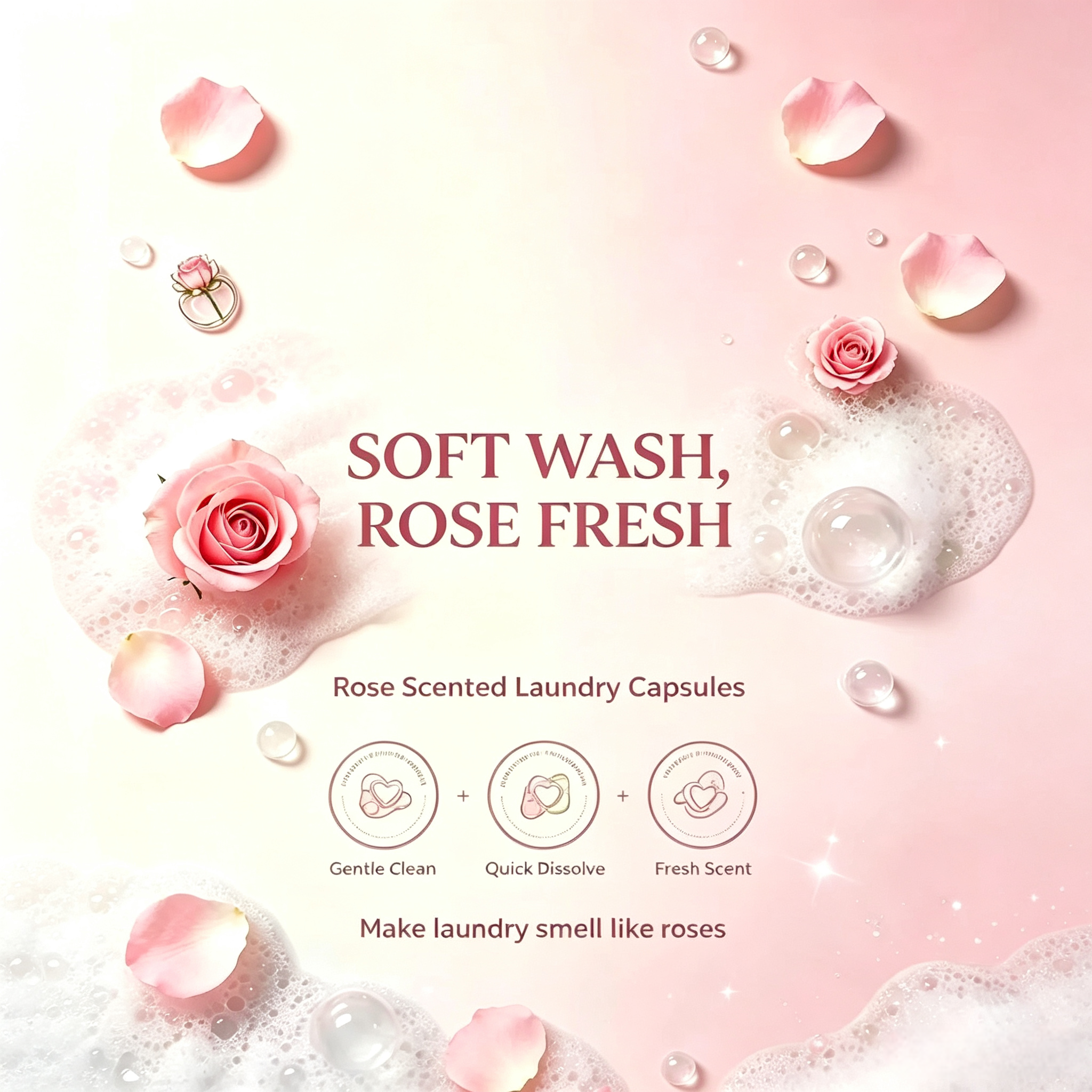 3‑Chamber Laundry detergent pods Rose 10g,gzxidi,3‑Chamber Laundry detergent pods Rose 12g