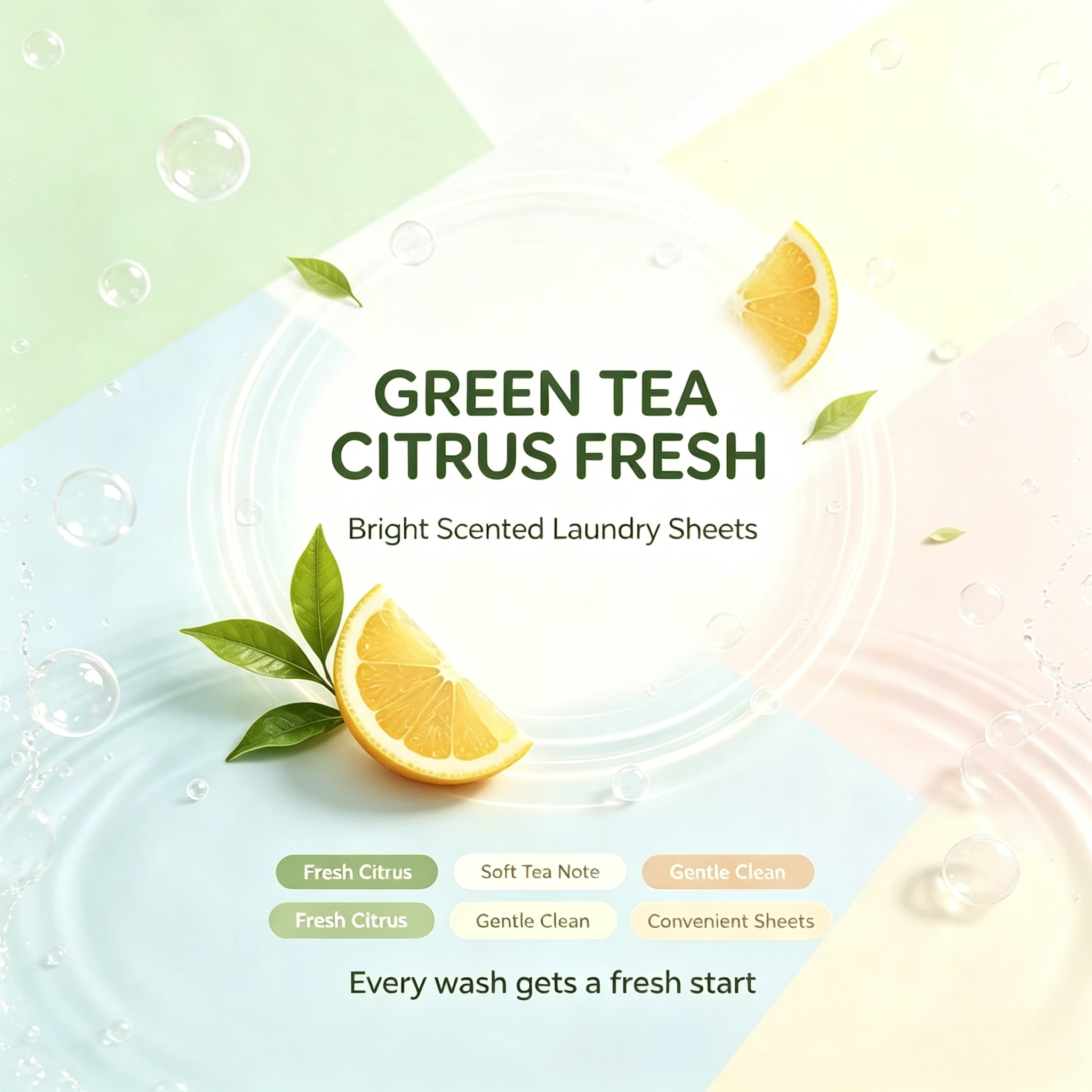 Laundry Detergent Sheets Green Tea 3.5g,gzxidi,Laundry Detergent Sheets Green Tea 3.5g