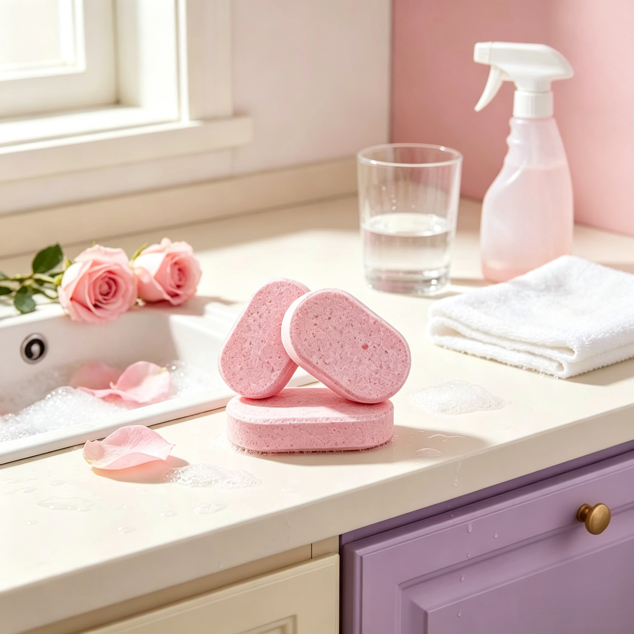 Multi‑Purpose Cleaning Tablets, Lemon / Ocean / Rose 8g,gzxidi,Multi‑Purpose Cleaning Tablets, Lemon / Ocean / Rose 8g