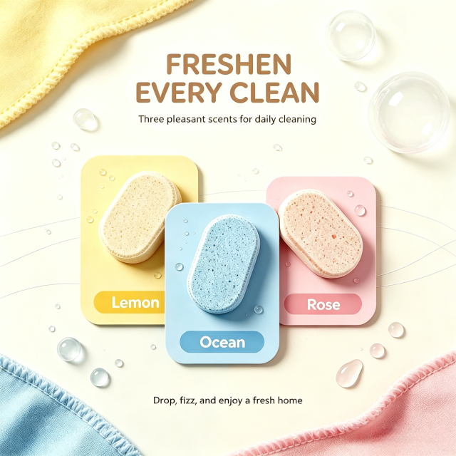 Multi‑Purpose Cleaning Tablets, Lemon / Ocean / Rose 8g,gzxidi,Multi‑Purpose Cleaning Tablets, Lemon / Ocean / Rose 8g