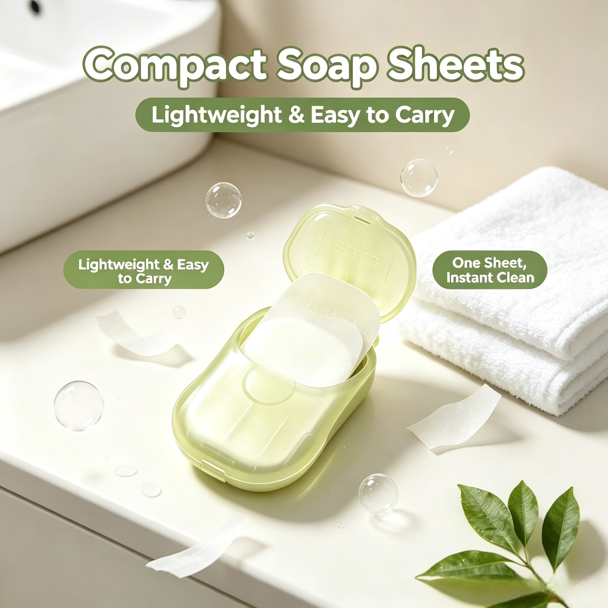 Hand Wash Soap Sheets Green Tea 50 Sheets,gzxidi,Hand Wash Soap Sheets Green Tea 50 Sheets