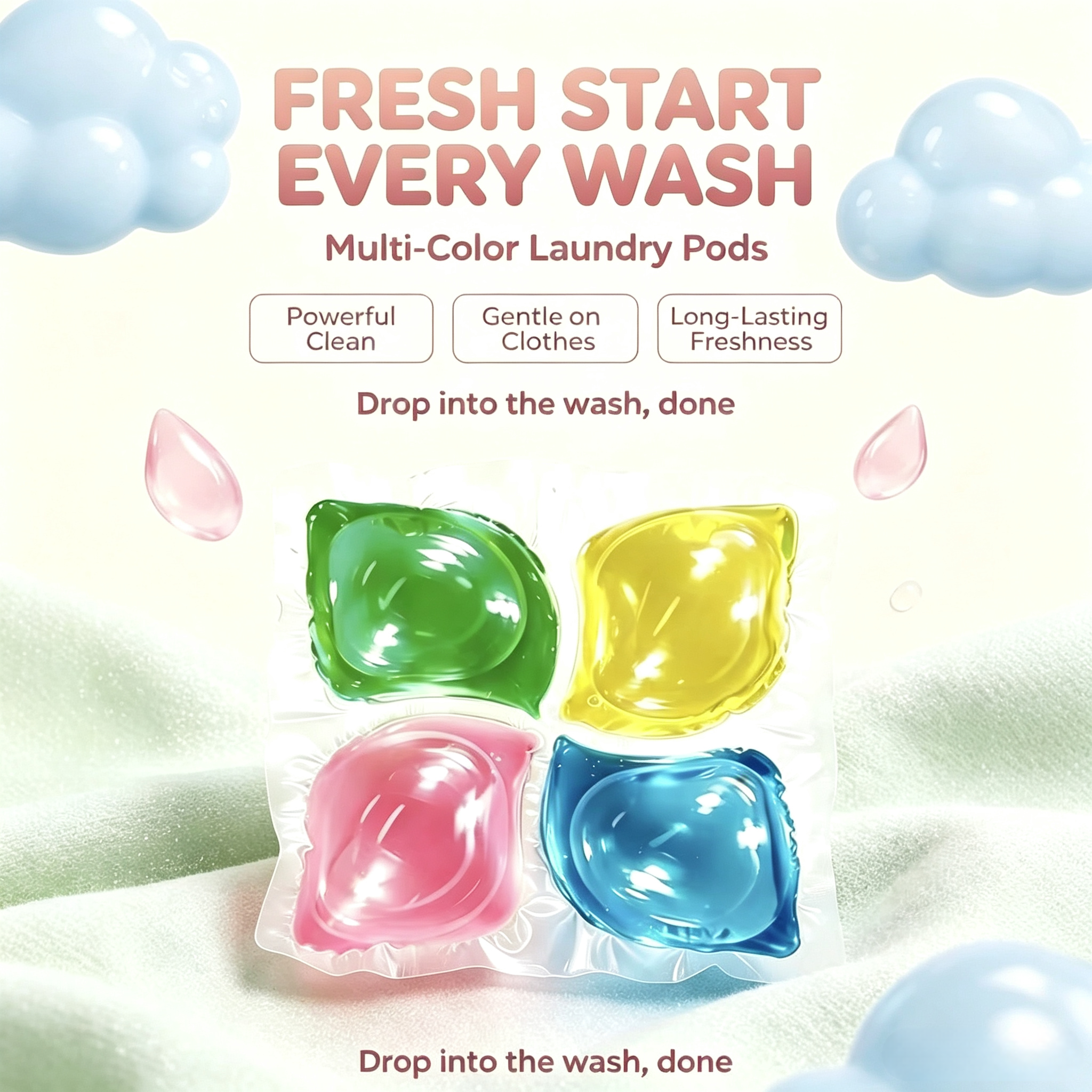 4‑Chamber Laundry Detergent Pods 10g,gzxidi,4‑Chamber Laundry Detergent Pods 10g