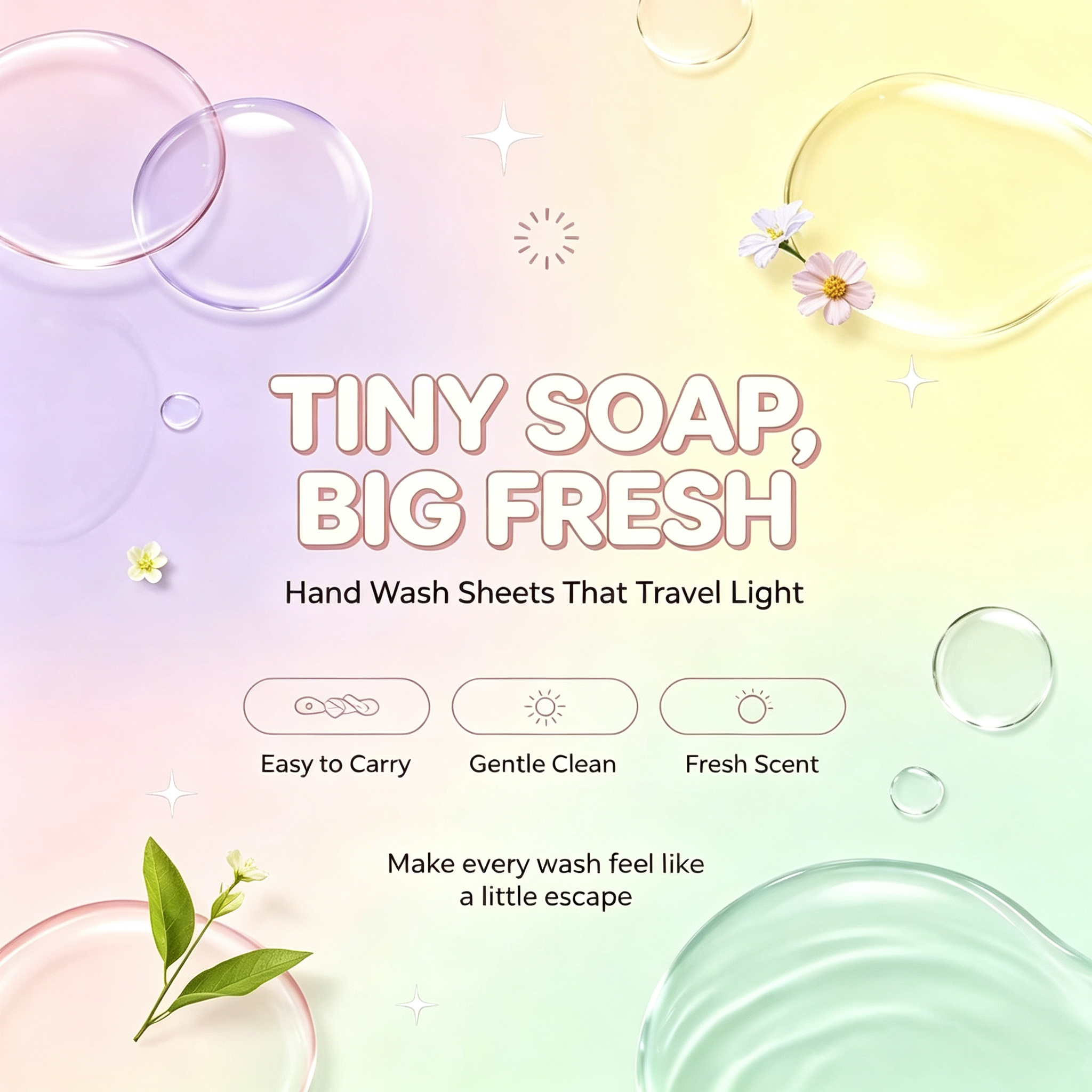 Hand Wash Soap Sheets Green Tea 50 Sheets,gzxidi,Hand Wash Soap Sheets Green Tea 50 Sheets