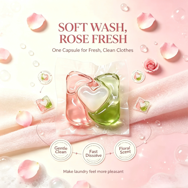 3‑Chamber Laundry detergent pods Rose 10g,gzxidi,3‑Chamber Laundry detergent pods Rose 12g