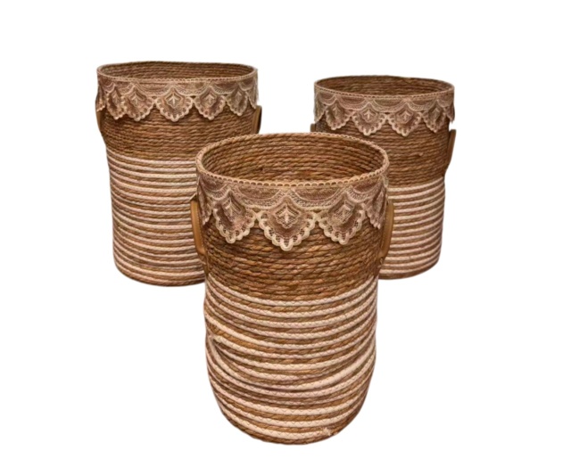 Handmade Round Woven Storage Basket for Home, Hotel, or Living Room Laundry Storage,www.kongzeglobal.com,Handmade Round Woven Storage Basket for Home, Hotel, or Living Room Laundry Storage-www.kongzeglobal.com