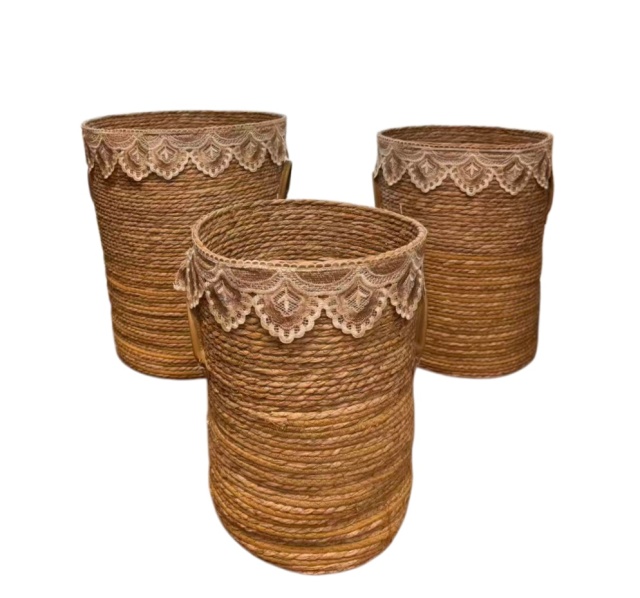 Handmade Round Woven Storage Basket for Home, Hotel, or Living Room Laundry Storage,www.kongzeglobal.com,Handmade Round Woven Storage Basket for Home, Hotel, or Living Room Laundry Storage-www.kongzeglobal.com