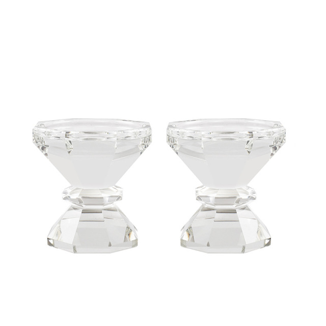 K9 Crystal Dual-use Candle Holder Set, Modern Faceted Glass Candlestick for Wedding Home Decor & Healing Gift,www.kongzeglobal.com,K9 Crystal Dual-use Candle Holder Set, Modern Faceted Glass Candlestick for Wedding Home Decor & Healing Gift-www.kongzeglobal.com
