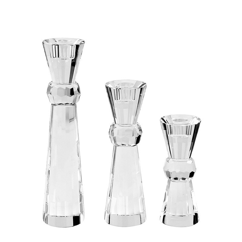 K9 Crystal Taper Candle Holder Set of 3, Retro Faceted Glass Candlesticks for Wedding Home Decor & Healing Gift,www.kongzeglobal.com,K9 Crystal Taper Candle Holder Set of 3, Retro Faceted Glass Candlesticks for Wedding Home Decor & Healing Gift-www.kongzeglobal.com