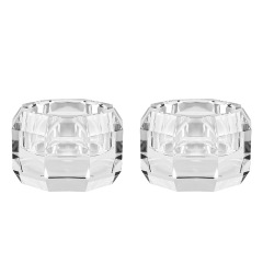 K9 Crystal Faceted Tealight Candle Holder Set of 2, Clear Glass Votive Candlesticks for Wedding Home Decor & Healing Gift,www.kongzeglobal.com,K9 Crystal Faceted Tealight Candle Holder Set of 2, Clear Glass Votive Candlesticks for Wedding Home Decor & Healing Gift-www.kongzeglobal.com
