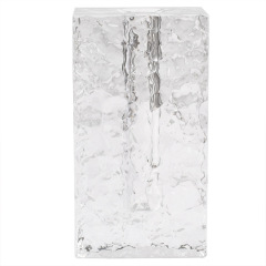 Glacier Textured K9 Crystal Square Vase, Minimalist Clear Glass Flower Vase for Home Table Decor & Blessing Gift,www.kongzeglobal.com,Glacier Textured K9 Crystal Square Vase, Minimalist Clear Glass Flower Vase for Home Table Decor & Blessing Gift-www.kongzeglobal.com