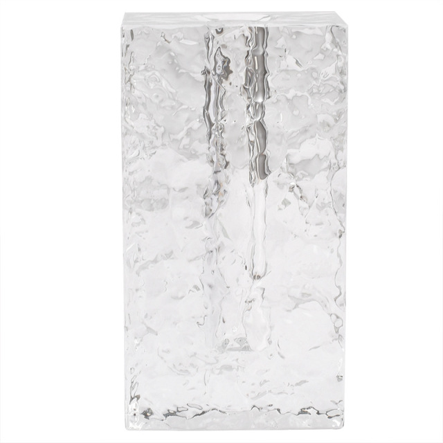 Glacier Textured K9 Crystal Square Vase, Minimalist Clear Glass Flower Vase for Home Table Decor & Blessing Gift,www.kongzeglobal.com,Glacier Textured K9 Crystal Square Vase, Minimalist Clear Glass Flower Vase for Home Table Decor & Blessing Gift-www.kongzeglobal.com