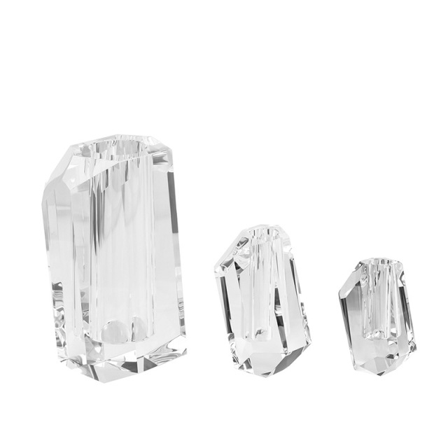 Irregular Slant Faceted K9 Crystal Vase, Multi-size Clear Glass Flower Vase for Home Wedding Table Decor & Premium Blessing Gift,www.kongzeglobal.com,Irregular Slant Faceted K9 Crystal Vase, Multi-size Clear Glass Flower Vase for Home Wedding Table Decor & Premium Blessing Gift-www.kongzeglobal.com