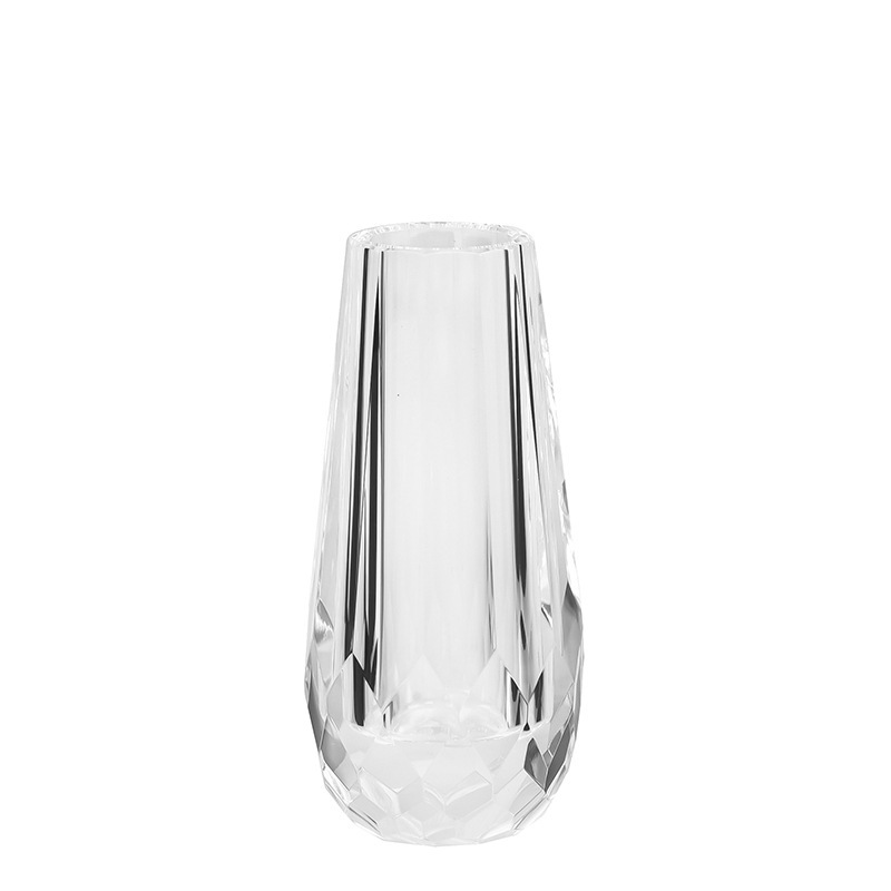 Taper Textured K9 Crystal Flower Vase, Clear Glass Minimalist Vase for Dried Fresh Flower Home Table Decor & Luxury Gift,www.kongzeglobal.com,Taper Textured K9 Crystal Flower Vase, Clear Glass Minimalist Vase for Dried Fresh Flower Home Table Decor & Luxury Gift-www.kongzeglobal.com