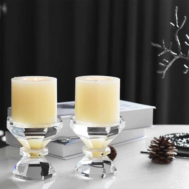 K9 Crystal Dual-use Candle Holder Set, Modern Faceted Glass Candlestick for Wedding Home Decor & Healing Gift,www.kongzeglobal.com,K9 Crystal Dual-use Candle Holder Set, Modern Faceted Glass Candlestick for Wedding Home Decor & Healing Gift-www.kongzeglobal.com
