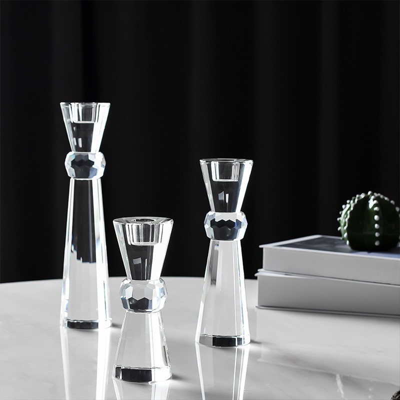 K9 Crystal Taper Candle Holder Set of 3, Retro Faceted Glass Candlesticks for Wedding Home Decor & Healing Gift,www.kongzeglobal.com,K9 Crystal Taper Candle Holder Set of 3, Retro Faceted Glass Candlesticks for Wedding Home Decor & Healing Gift-www.kongzeglobal.com