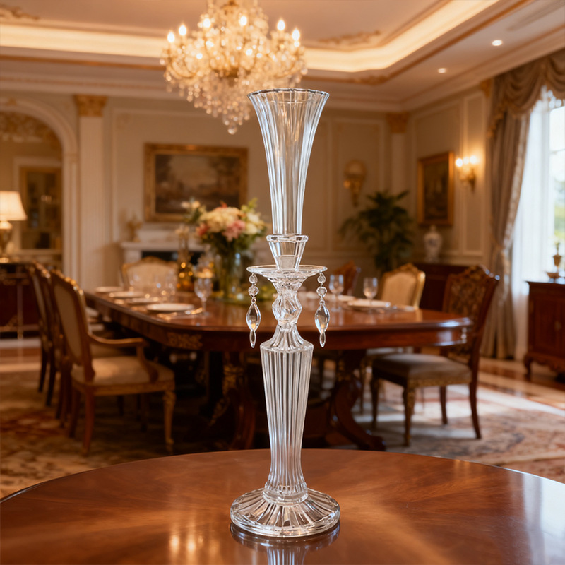 K9 Crystal Palace Style Taper Candle Holder, Tall Ornate Glass Candlestick for Wedding Home Decor & Healing Gift,www.kongzeglobal.com,K9 Crystal Palace Style Taper Candle Holder, Tall Ornate Glass Candlestick for Wedding Home Decor & Healing Gift-www.kongzeglobal.com