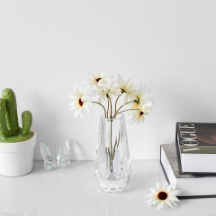 Taper Textured K9 Crystal Flower Vase, Clear Glass Minimalist Vase for Dried Fresh Flower Home Table Decor & Luxury Gift,www.kongzeglobal.com,Taper Textured K9 Crystal Flower Vase, Clear Glass Minimalist Vase for Dried Fresh Flower Home Table Decor & Luxury Gift-www.kongzeglobal.com