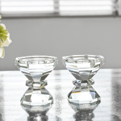 K9 Crystal Dual-use Candle Holder Set, Modern Faceted Glass Candlestick for Wedding Home Decor & Healing Gift,www.kongzeglobal.com,K9 Crystal Dual-use Candle Holder Set, Modern Faceted Glass Candlestick for Wedding Home Decor & Healing Gift-www.kongzeglobal.com