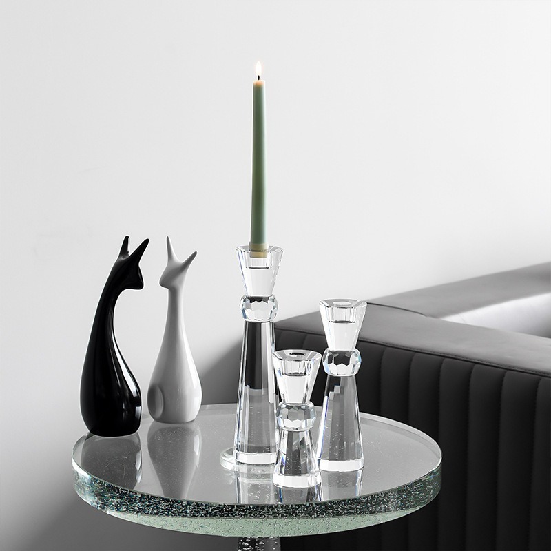 K9 Crystal Taper Candle Holder Set of 3, Retro Faceted Glass Candlesticks for Wedding Home Decor & Healing Gift,www.kongzeglobal.com,K9 Crystal Taper Candle Holder Set of 3, Retro Faceted Glass Candlesticks for Wedding Home Decor & Healing Gift-www.kongzeglobal.com