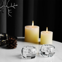 K9 Crystal Faceted Tealight Candle Holder Set of 2, Clear Glass Votive Candlesticks for Wedding Home Decor & Healing Gift,www.kongzeglobal.com,K9 Crystal Faceted Tealight Candle Holder Set of 2, Clear Glass Votive Candlesticks for Wedding Home Decor & Healing Gift-www.kongzeglobal.com