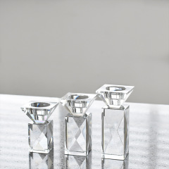 K9 Crystal Taper Candle Holder Set, Geometric Faceted Glass Candlesticks for Wedding Home Decor & Healing Gift CCH1956,www.kongzeglobal.com,K9 Crystal Taper Candle Holder Set, Geometric Faceted Glass Candlesticks for Wedding Home Decor & Healing Gift CCH1956-www.kongzeglobal.com