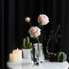 Irregular Slant Faceted K9 Crystal Vase, Multi-size Clear Glass Flower Vase for Home Wedding Table Decor & Premium Blessing Gift,www.kongzeglobal.com,Irregular Slant Faceted K9 Crystal Vase, Multi-size Clear Glass Flower Vase for Home Wedding Table Decor & Premium Blessing Gift-www.kongzeglobal.com