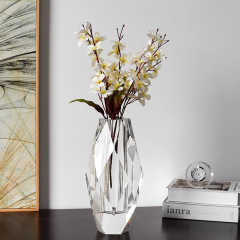 Modern minimalist crystal K9 transparent triangular rhombus vase for home decor and living room ornaments,www.kongzeglobal.com,Modern minimalist crystal K9 transparent triangular rhombus vase for home decor and living room ornaments