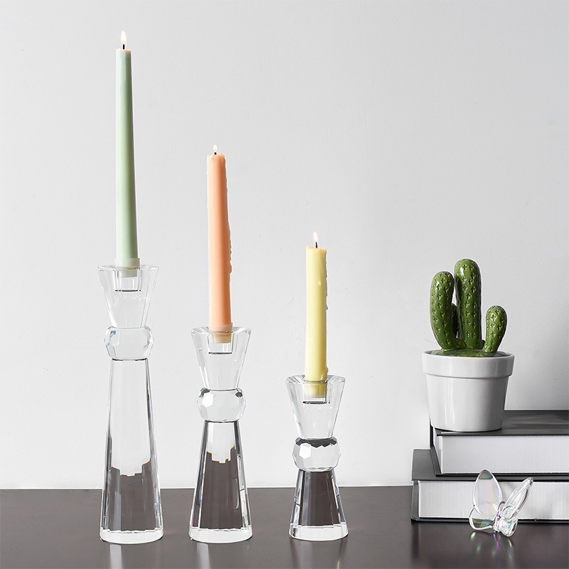 K9 Crystal Taper Candle Holder Set of 3, Retro Faceted Glass Candlesticks for Wedding Home Decor & Healing Gift,www.kongzeglobal.com,K9 Crystal Taper Candle Holder Set of 3, Retro Faceted Glass Candlesticks for Wedding Home Decor & Healing Gift-www.kongzeglobal.com