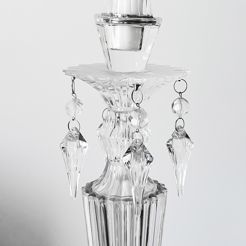 K9 Crystal Palace Style Taper Candle Holder, Tall Ornate Glass Candlestick for Wedding Home Decor & Healing Gift,www.kongzeglobal.com,K9 Crystal Palace Style Taper Candle Holder, Tall Ornate Glass Candlestick for Wedding Home Decor & Healing Gift-www.kongzeglobal.com