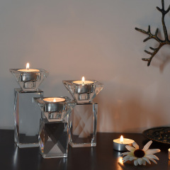 K9 Crystal Taper Candle Holder Set, Geometric Faceted Glass Candlesticks for Wedding Home Decor & Healing Gift CCH1956,www.kongzeglobal.com,K9 Crystal Taper Candle Holder Set, Geometric Faceted Glass Candlesticks for Wedding Home Decor & Healing Gift CCH1956-www.kongzeglobal.com