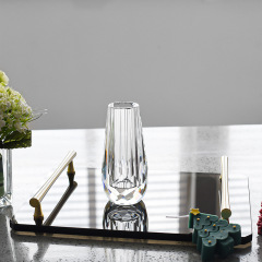 Taper Textured K9 Crystal Flower Vase, Clear Glass Minimalist Vase for Dried Fresh Flower Home Table Decor & Luxury Gift,www.kongzeglobal.com,Taper Textured K9 Crystal Flower Vase, Clear Glass Minimalist Vase for Dried Fresh Flower Home Table Decor & Luxury Gift-www.kongzeglobal.com