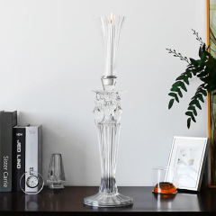 K9 Crystal Palace Style Taper Candle Holder, Tall Ornate Glass Candlestick for Wedding Home Decor & Healing Gift,www.kongzeglobal.com,K9 Crystal Palace Style Taper Candle Holder, Tall Ornate Glass Candlestick for Wedding Home Decor & Healing Gift-www.kongzeglobal.com