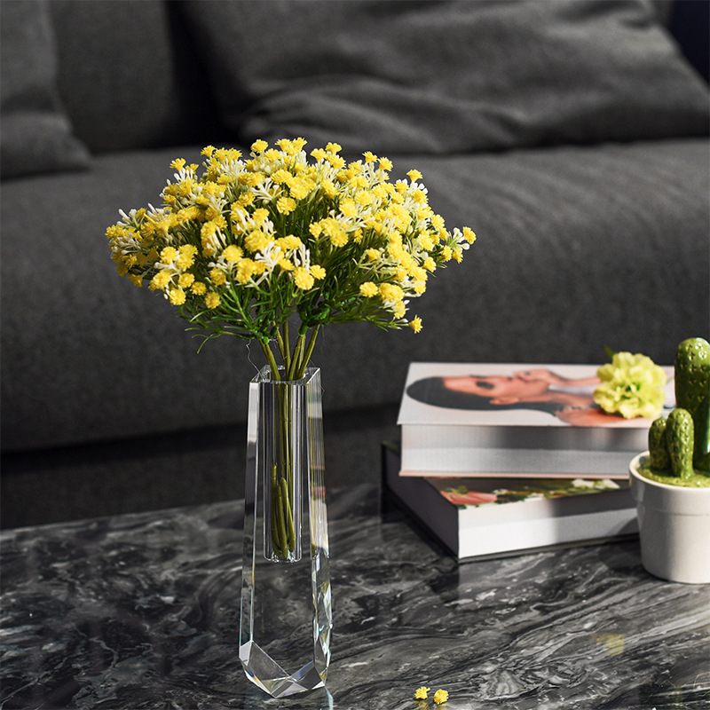Slender Faceted K9 Crystal Flower Vase, Minimalist Clear Glass Vase for Wedding Living Room Table Decor & Premium Gift,www.kongzeglobal.com,Slender Faceted K9 Crystal Flower Vase, Minimalist Clear Glass Vase for Wedding Living Room Table Decor & Premium Gift-www.kongzeglobal.com