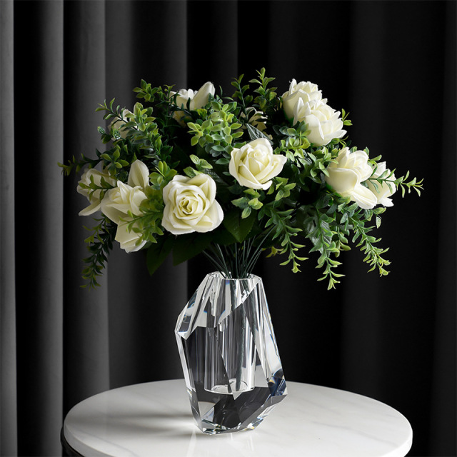 Irregular Slant Faceted K9 Crystal Vase, Multi-size Clear Glass Flower Vase for Home Wedding Table Decor & Premium Blessing Gift,www.kongzeglobal.com,Irregular Slant Faceted K9 Crystal Vase, Multi-size Clear Glass Flower Vase for Home Wedding Table Decor & Premium Blessing Gift-www.kongzeglobal.com
