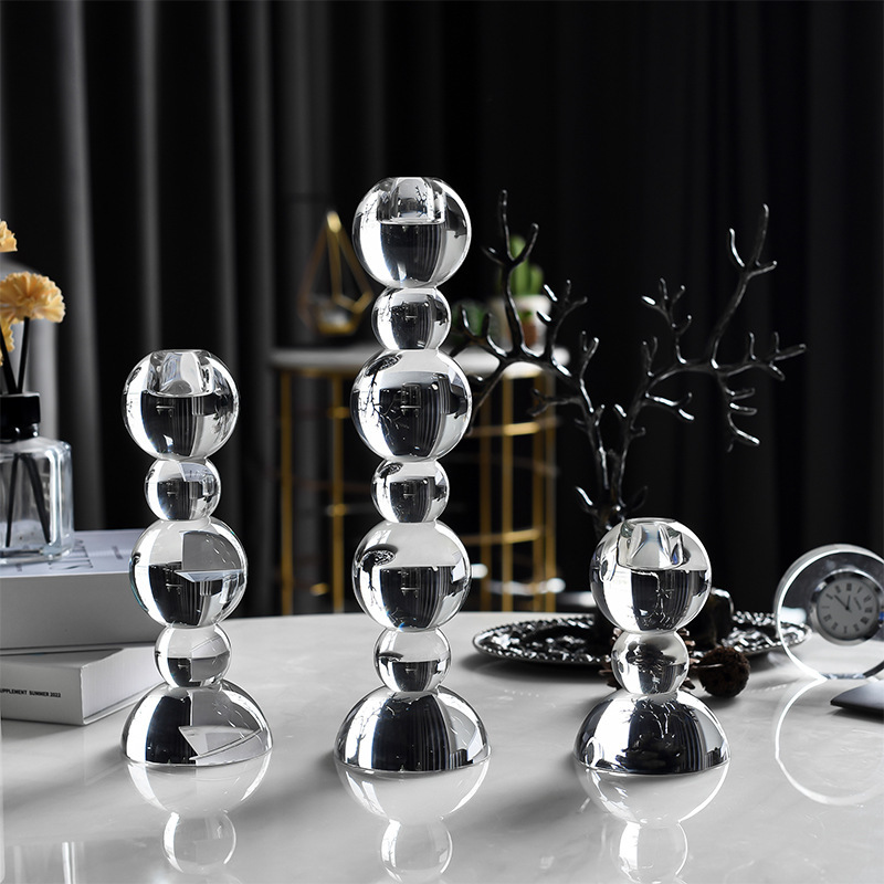 K9 Crystal Stacked Spherical Candle Holder - Modern Minimalist Home Decor,www.kongzeglobal.com,K9 Crystal Stacked Spherical Candle Holder - Modern Minimalist Home Decor-www.kongzeglobal.com