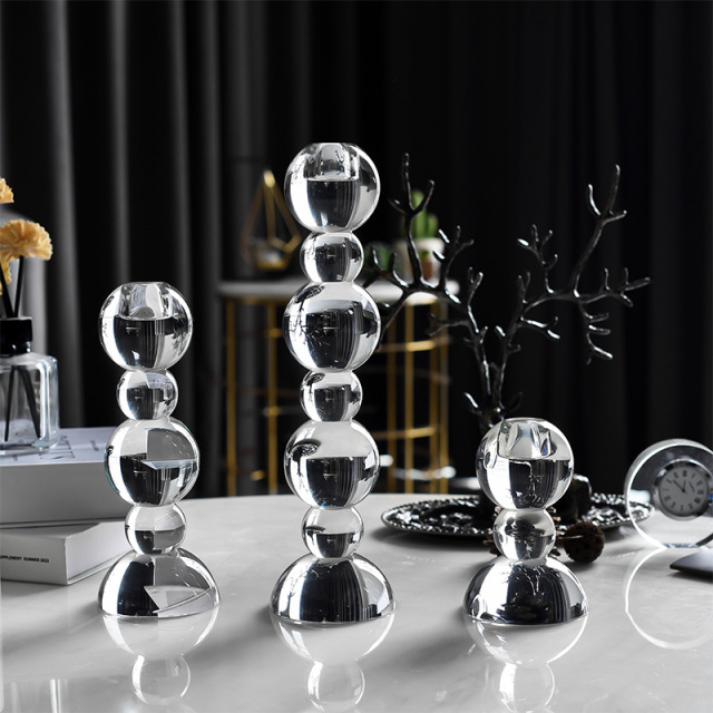 K9 Crystal Stacked Spherical Candle Holder - Modern Minimalist Home Decor,www.kongzeglobal.com,K9 Crystal Stacked Spherical Candle Holder - Modern Minimalist Home Decor-www.kongzeglobal.com