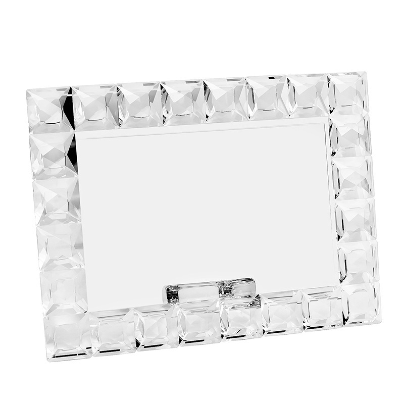 Block Faceted K9 Crystal Photo Frame, Horizontal 7 Inch Clear Picture Frame for Wedding Home Table Decor & Memory Gift,www.kongzeglobal.com,Block Faceted K9 Crystal Photo Frame, Horizontal 7 Inch Clear Picture Frame for Wedding Home Table Decor & Memory Gift-www.kongzeglobal.com