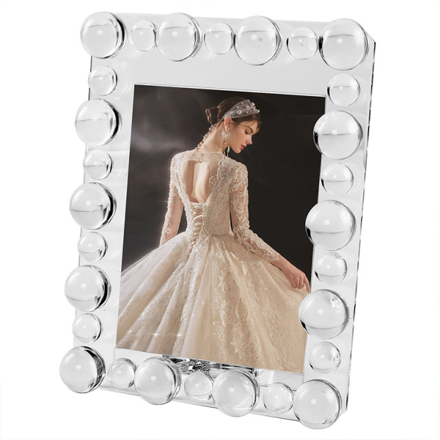 Round Bubble Bezel K9 Crystal Vertical Photo Frame, 7 Inch Clear Picture Frame for Wedding Office Table Decor & Memory Gift,www.kongzeglobal.com,Round Bubble Bezel K9 Crystal Vertical Photo Frame, 7 Inch Clear Picture Frame for Wedding Office Table Decor & Memory Gift-www.kongzeglobal.com