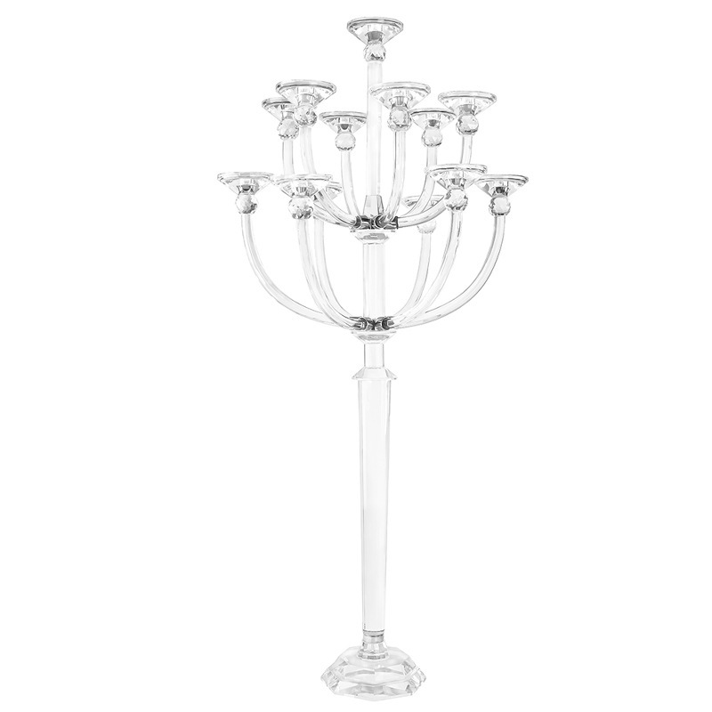 9-Arm Tall K9 Crystal Candelabra, Luxury European 9 Heads Crystal Candle Holder for Wedding Banquet Table & Villa Decor Gift,www.kongzeglobal.com,9-Arm Tall K9 Crystal Candelabra, Luxury European 9 Heads Crystal Candle Holder for Wedding Banquet Table & Villa Decor Gift-www.kongzeglobal.com