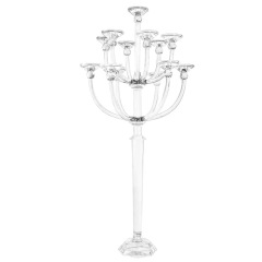 9-Arm Tall K9 Crystal Candelabra, Luxury European 9 Heads Crystal Candle Holder for Wedding Banquet Table & Villa Decor Gift,www.kongzeglobal.com,9-Arm Tall K9 Crystal Candelabra, Luxury European 9 Heads Crystal Candle Holder for Wedding Banquet Table & Villa Decor Gift-www.kongzeglobal.com