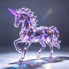 K9 crystal unicorn statue, used for home dining table decoration, spiritual therapy, and high-end blessing gifts,www.kongzeglobal.com,K9 crystal unicorn statue, used for home dining table decoration, spiritual therapy, and high-end blessing gifts
