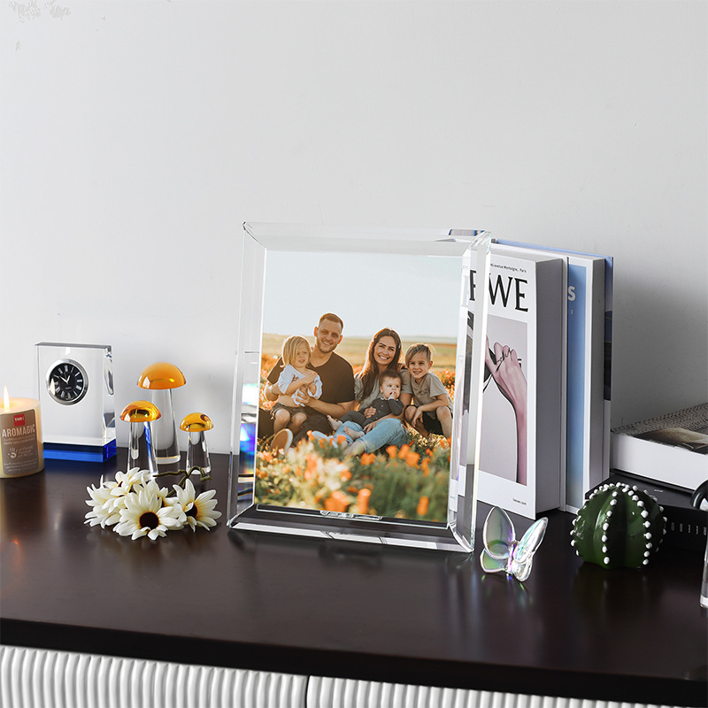 Solid Block Clear K9 Crystal Photo Frame, Custom Vertical Picture Frame for Home Office Table Decor & Memory Keepsake Gift,www.kongzeglobal.com,Solid Block Clear K9 Crystal Photo Frame, Custom Vertical Picture Frame for Home Office Table Decor & Memory Keepsake Gift-www.kongzeglobal.com