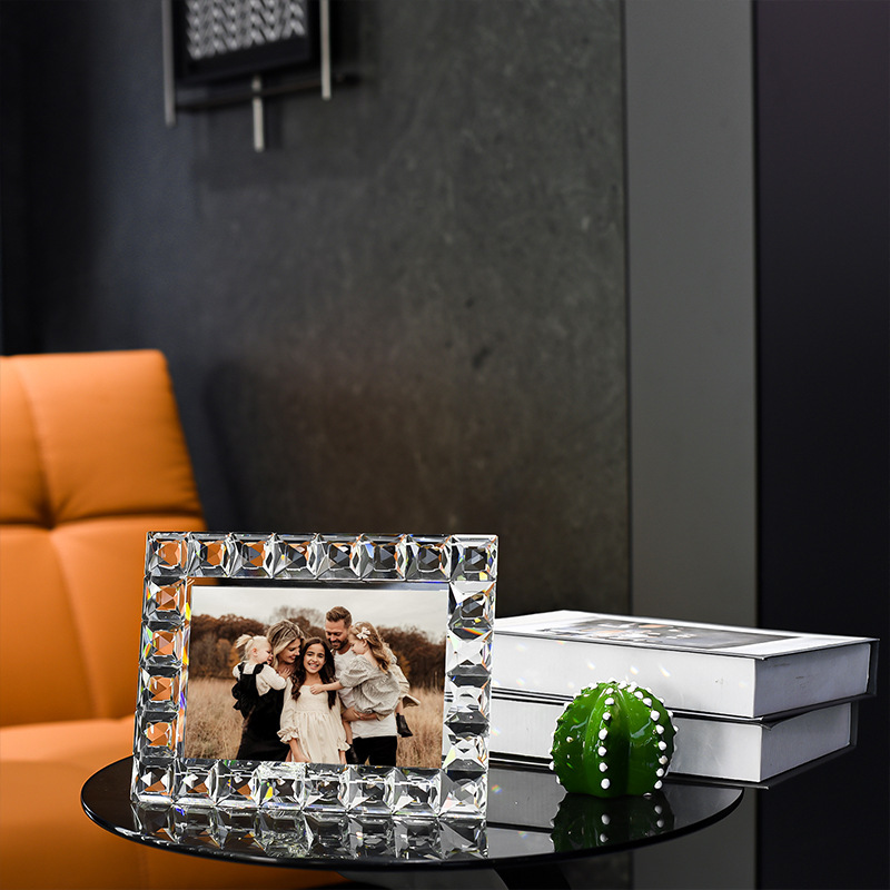 Block Faceted K9 Crystal Photo Frame, Horizontal 7 Inch Clear Picture Frame for Wedding Home Table Decor & Memory Gift,www.kongzeglobal.com,Block Faceted K9 Crystal Photo Frame, Horizontal 7 Inch Clear Picture Frame for Wedding Home Table Decor & Memory Gift-www.kongzeglobal.com