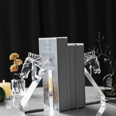 Pair K9 Crystal Horse Head Bookends, Luxury European Style Book Stopper for Study Office Table Decor & Career Blessing Gift,www.kongzeglobal.com,Pair K9 Crystal Horse Head Bookends, Luxury European Style Book Stopper for Study Office Table Decor & Career Blessing Gift-www.kongzeglobal.com