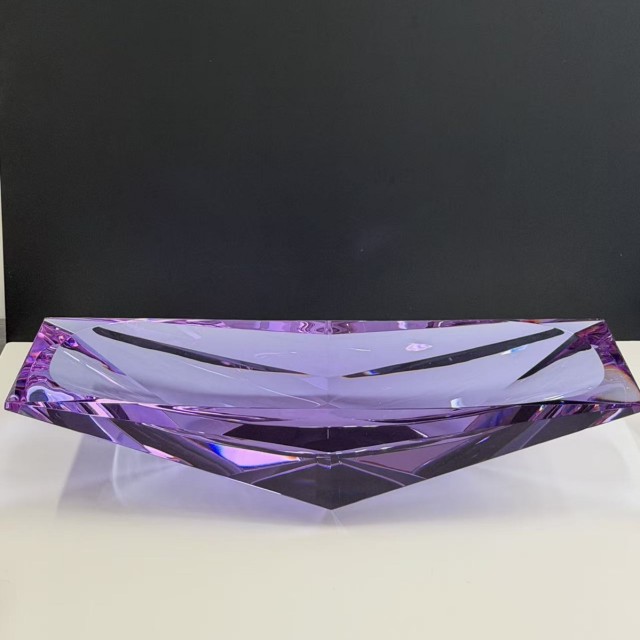 Multi-Faceted Purple K9 Crystal Rectangular Storage Tray, Large Luxury Catchall Dish for Living Room Decor & Business Premium Gift,www.kongzeglobal.com,Multi-Faceted Purple K9 Crystal Rectangular Storage Tray, Large Luxury Catchall Dish for Living Room Decor & Business Premium Gift-www.kongzeglobal.com