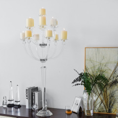 9-Arm Tall K9 Crystal Candelabra, Luxury European 9 Heads Crystal Candle Holder for Wedding Banquet Table & Villa Decor Gift,www.kongzeglobal.com,9-Arm Tall K9 Crystal Candelabra, Luxury European 9 Heads Crystal Candle Holder for Wedding Banquet Table & Villa Decor Gift-www.kongzeglobal.com
