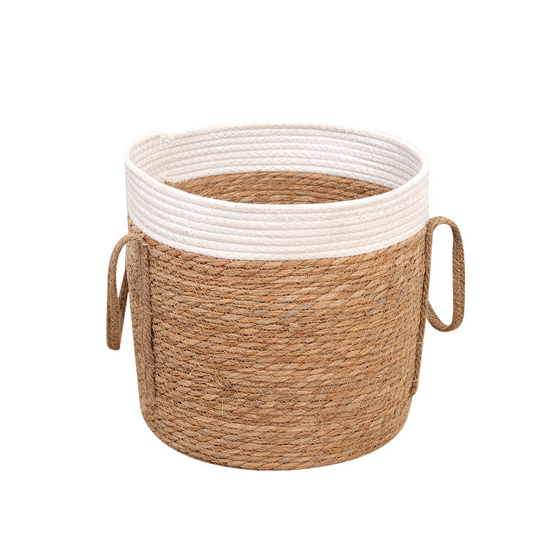 Natural Straw Cotton Rope Woven Basket, Handmade Portable Storage Flower Pot for Home Garden Decor & Fruit Plant Container,www.kongzeglobal.com,Natural Straw Cotton Rope Woven Basket, Handmade Portable Storage Flower Pot for Home Garden Decor & Fruit Plant Container-www.kongzeglobal.com